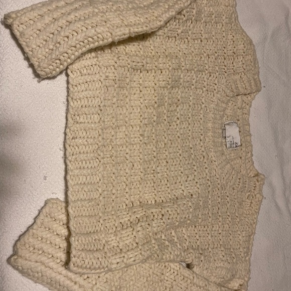 JOA Chunky knit cropped sweater (cream) - Picture 3 of 3